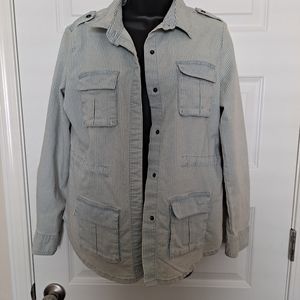Universal Thread Distressed Jean Striped Jacket XS
